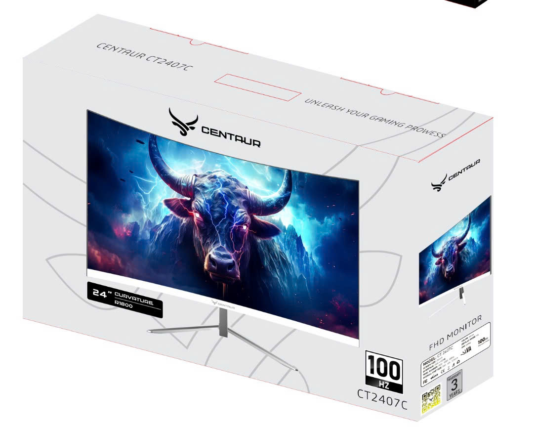 Màn hình cong Centaur 2407C 24inch cong 100HZ Trắng